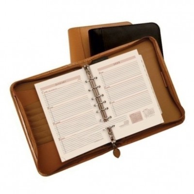 Leather Planner Cover With 6 Rings Attached To Hold Diary Customizable Planner Cover With Card Pocket And Zip Closure